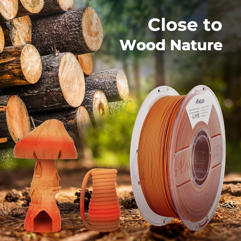 PLA Wood 1.75mm, 1KG/2.2LB