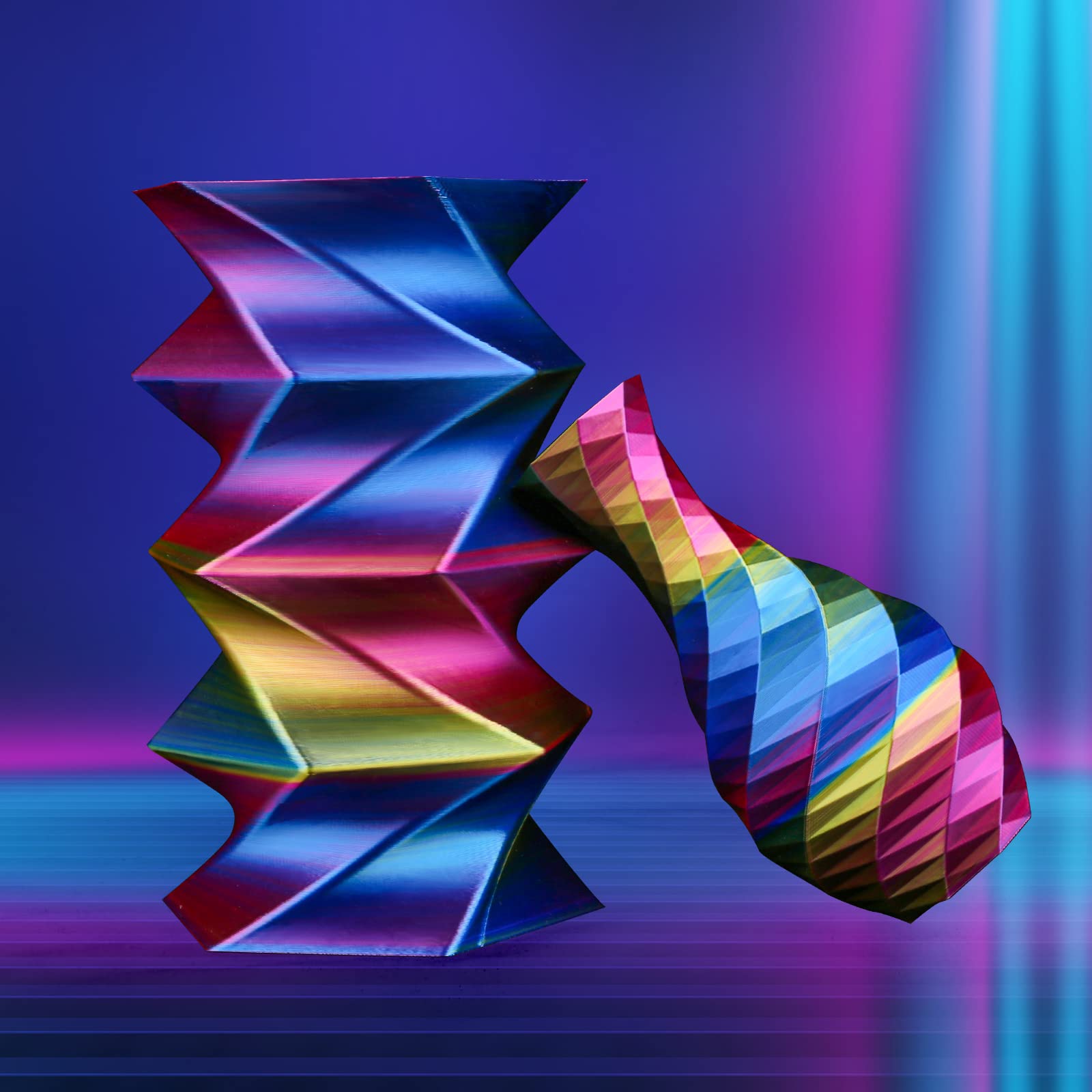 PLA Silk Triple Color 1.75mm, 1KG/2.2LB